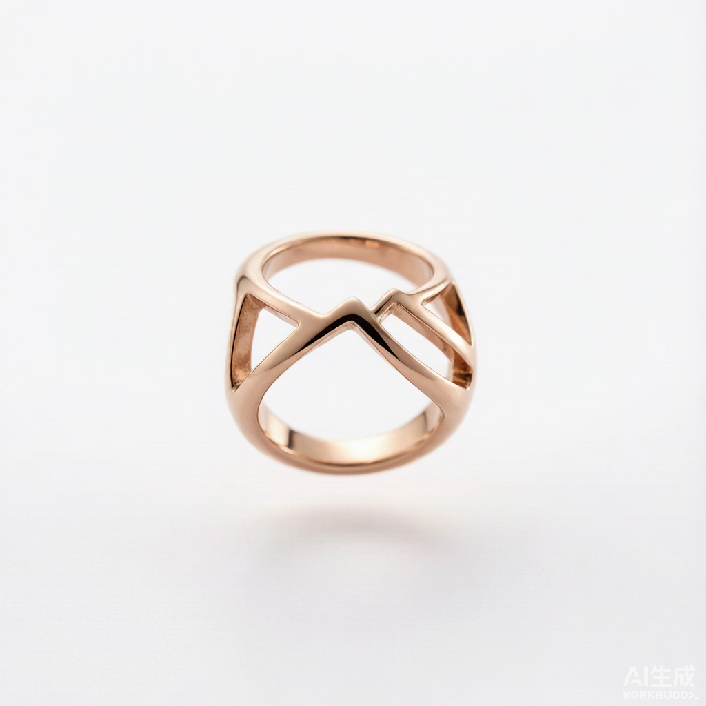 Men Rose Gold Mountain Peak Hollow Cut‑Out Ring