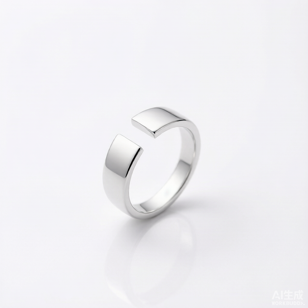 Men Polished Silver Wide Open Cuff Statement Ring