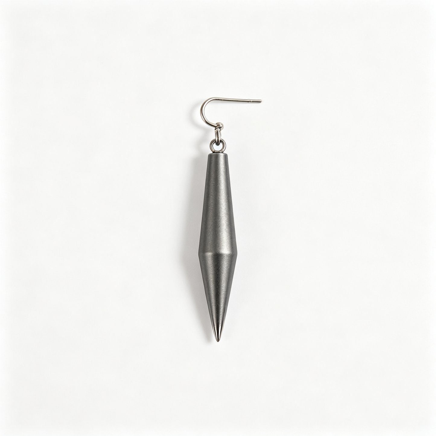 Men Gunmetal Spiked Cone Dangle Earring Single
