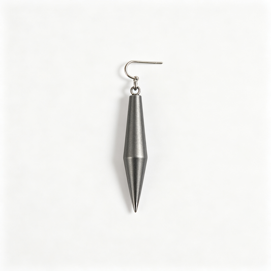 Men Gunmetal Spiked Cone Dangle Earring Single