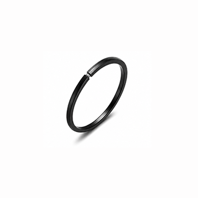 Men Slim Black Open Adjustable Band Ring