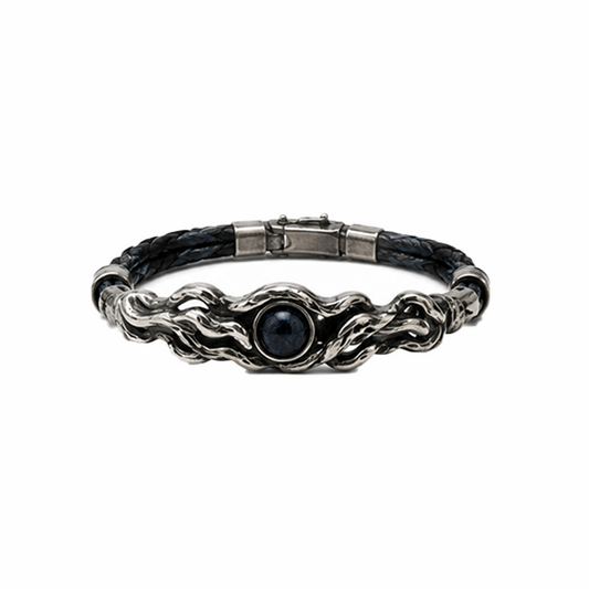 Men Evil‑Eye Charm Rope Cord Bracelet Boho Adjustable Sliding Wristband
