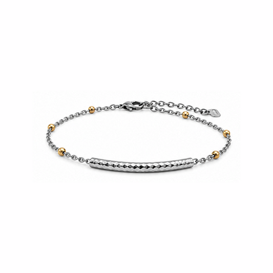 Men Polished Chain Bracelet Silver Tone Stainless Steel Wrist Chain